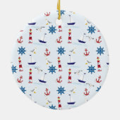 Nautische Collage Keramik Ornament (Hinten)