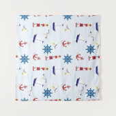 Nautische Collage Wandteppich (Vorderseite (Horizontal))