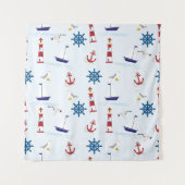 Nautische Collage Wandteppich (Vorderseite)