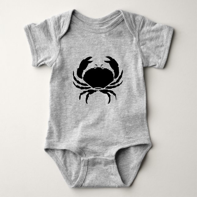 nautische CRAB-Silhouette Baby Strampler (Vorderseite)