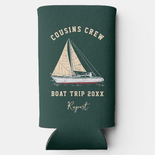 Nautische Crew Cousin Bootsfahrt Matching Selters Dosenkühler (Rückseite)
