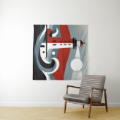 Nautische Dämmerung in den modernistischen Wellen Wandteppich (Beispiel (Horizontal))