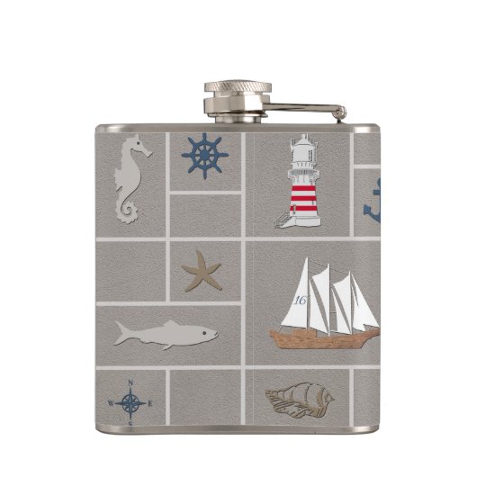 Nautische Darstellung Flachmann (Rückseite)