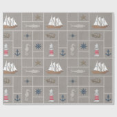Nautische Darstellung Geschenkpapier (Flach)