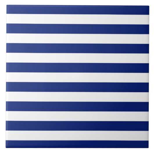 Nautische Dekoration der Navy Stripes Fliese (Vorderseite)