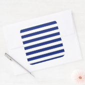 Nautische Dekoration der Navy Stripes Quadratischer Aufkleber (Umschlag)