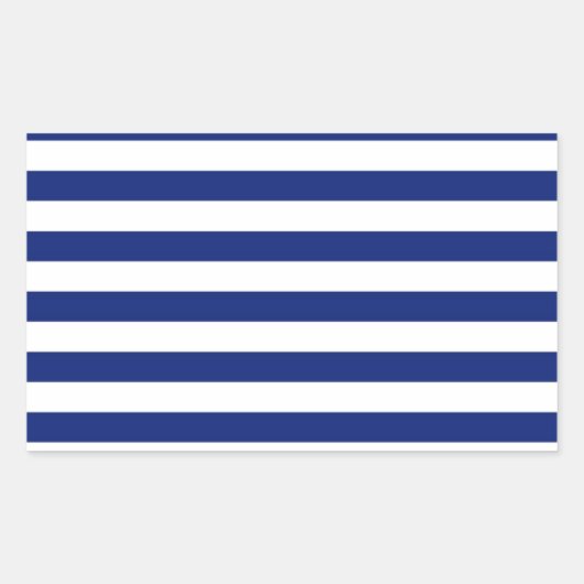 Nautische Dekoration der Navy Stripes Rechteckiger Aufkleber (Vorderseite)