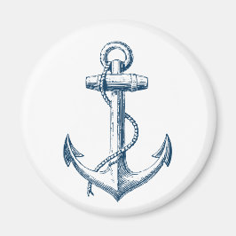 Nautische Dekoration mit Navy Blue White Magnet