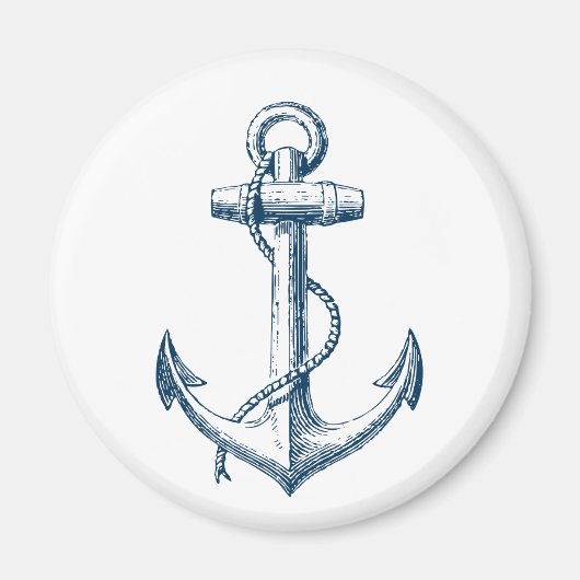 Nautische Dekoration mit Navy Blue White Magnet (Vorne)