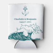 Nautische Destination für Hochzeit am Strand Dosenkühler (Vorderseite)