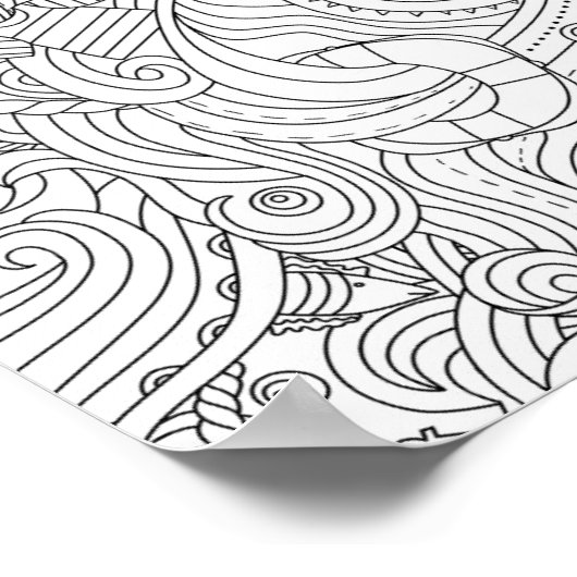 Nautische Doodle 2 Poster (Ecke)