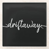 nautische DRIFT AWAY-Schrift | Glasuntersetzer (Vorderseite)