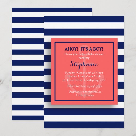 Nautische Einladung (Vorne/Hinten)