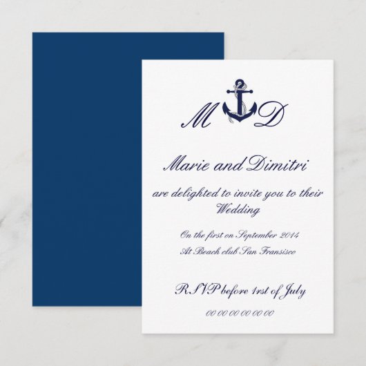 Nautische Einladung (Vorne/Hinten)