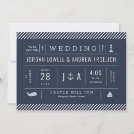 Nautische Einladung für Hochzeiten in New England