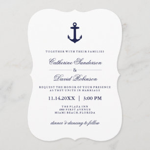 Nautische Einladungen zu Hochzeiten mit Marinestre