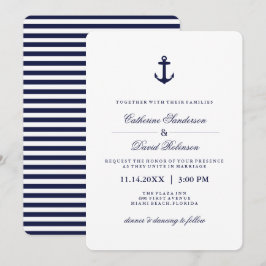 Nautische Einladungen zu Hochzeiten mit Marinestre