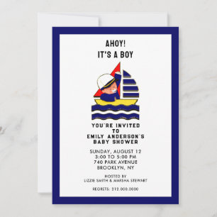 nautische Einladungen zur Babyparty für Jungen
