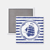 Nautische Emblem mit Segelschiff Magnet (Vorderseite/Rückseite)