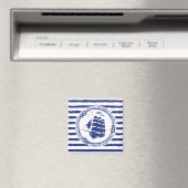 Nautische Emblem mit Segelschiff Magnet (In Situ (Geschirrspüler))