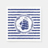 Nautische Emblem mit Segelschiff Serviette (Vorderseite)