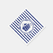 Nautische Emblem mit Segelschiff Serviette (Ecke)