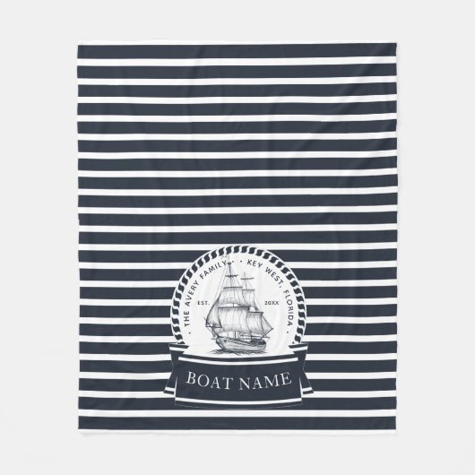Nautische Familie und Schiffsname Moderne Fleecedecke (Vorderseite)
