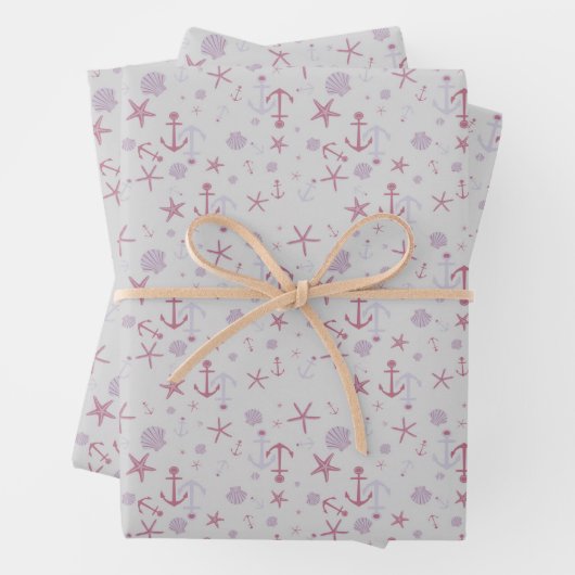 Nautische Fantasie - Grau Geschenkpapier Set (Beispiel)
