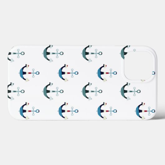 Nautische farbige Anker Case-Mate iPhone Hülle (Rückseite (Horizontal))