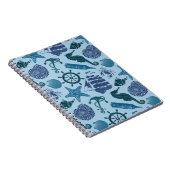 Nautische Farbtöne des Blauen Musters Notizblock (Rechte Seite)