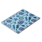 Nautische Farbtöne des Blauen Musters Notizblock (Linke Seite)