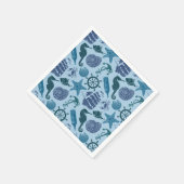 Nautische Farbtöne des blauen Musters Serviette (Ecke)