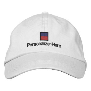 Nautische Flagge "E" Personalisierter Boaterhut Bestickte Kappe