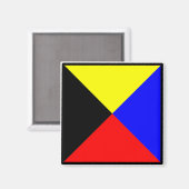 Nautische Flagge ZULU Magnet (Vorderseite/Rückseite)