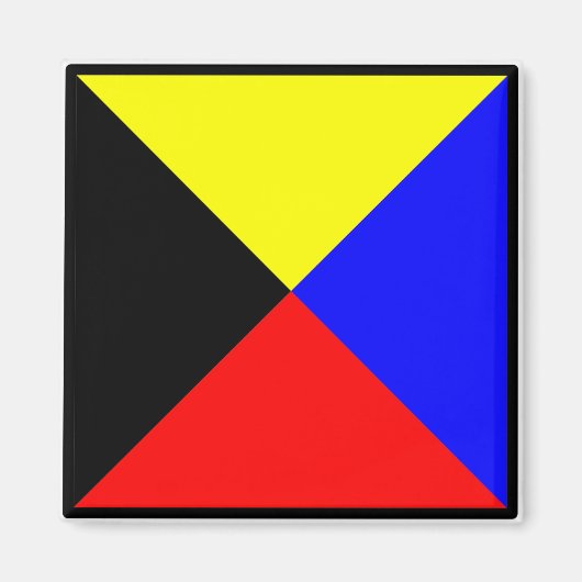 Nautische Flagge ZULU Magnet (Vorne)