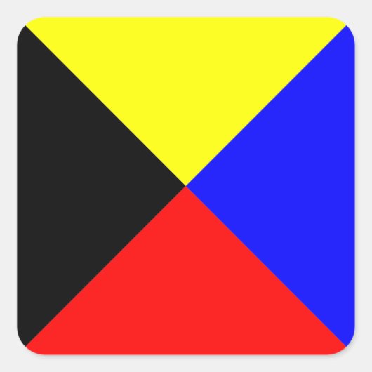 Nautische Flagge ZULU Quadratischer Aufkleber (Vorderseite)