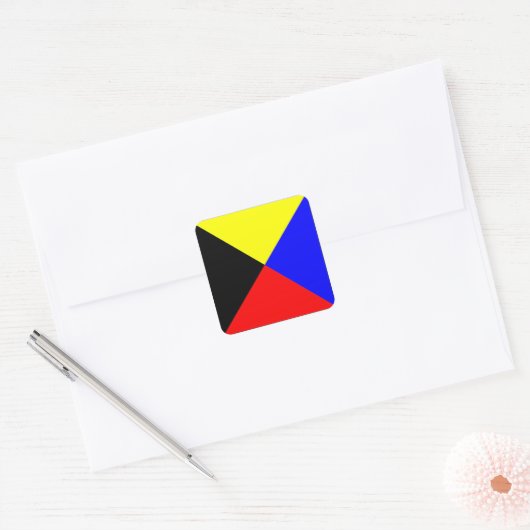 Nautische Flagge ZULU Quadratischer Aufkleber (Umschlag)