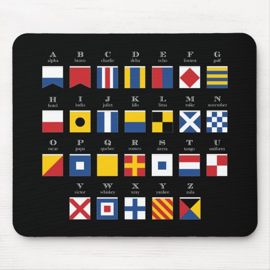 Nautische Flaggen Alphabet Mousepad (Vorne)