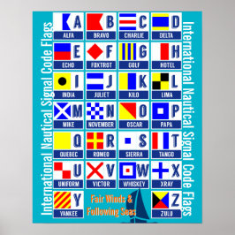 Nautische Flaggen Alphabet Poster