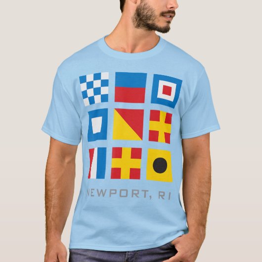 Nautische Flaggen der Insel Newport Ri Rhode T-Shirt (Vorderseite)