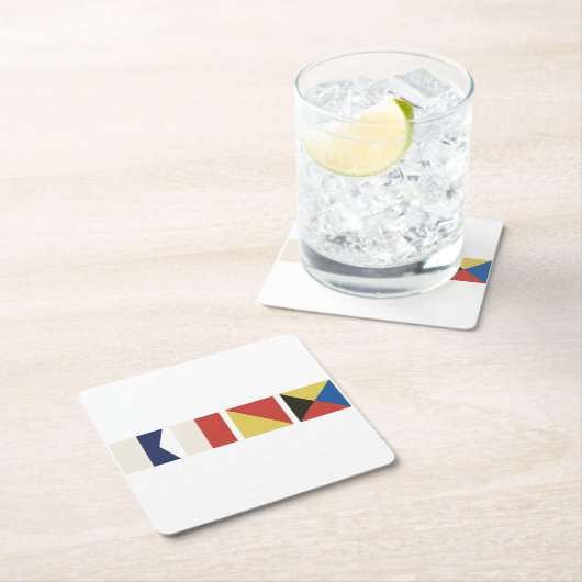 Nautische Flaggen Rechteckiger Pappuntersetzer (Vor Ort)