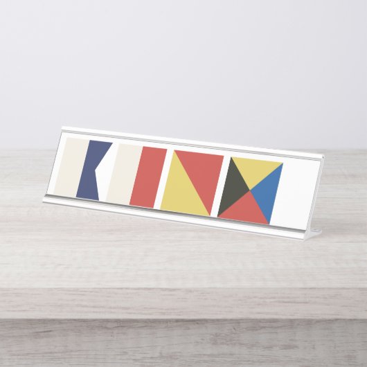 Nautische Flaggen Schreibtischnamensplakette (Vorderseite )