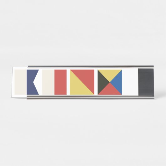 Nautische Flaggen Schreibtischnamensplakette (Vorderseite )