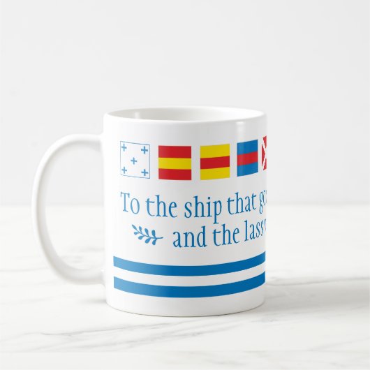 Nautische Flaggen Seesignale Nautische Toast-Tasse Kaffeetasse (Links)