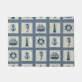 Nautische Fliesen | Blue Lighthouse Anchor Ship Wh Fußmatte (Vorderseite)