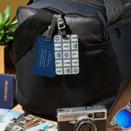 Nautische Fliesen | Blue Lighthouse Anchor Ship Wh Gepäckanhänger