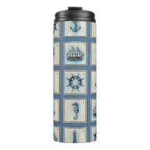 Nautische Fliesen | Blue Lighthouse Anchor Ship Wh