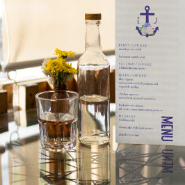Nautische florale Streifen Hochzeit Menükarte