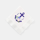Nautische florale Streifen Hochzeit Serviette (Ecke)