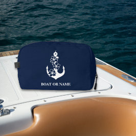 Nautische Flotte für den floralen Anker Waschbeutel